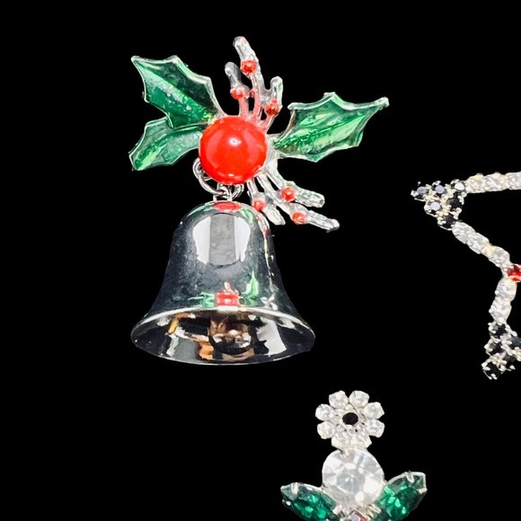 Lot of 5 Vintage Christmas Brooches/Pins (4772) - Picture 2 of 7